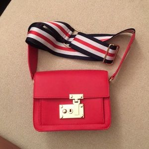 Cherry red statement crossbody bag